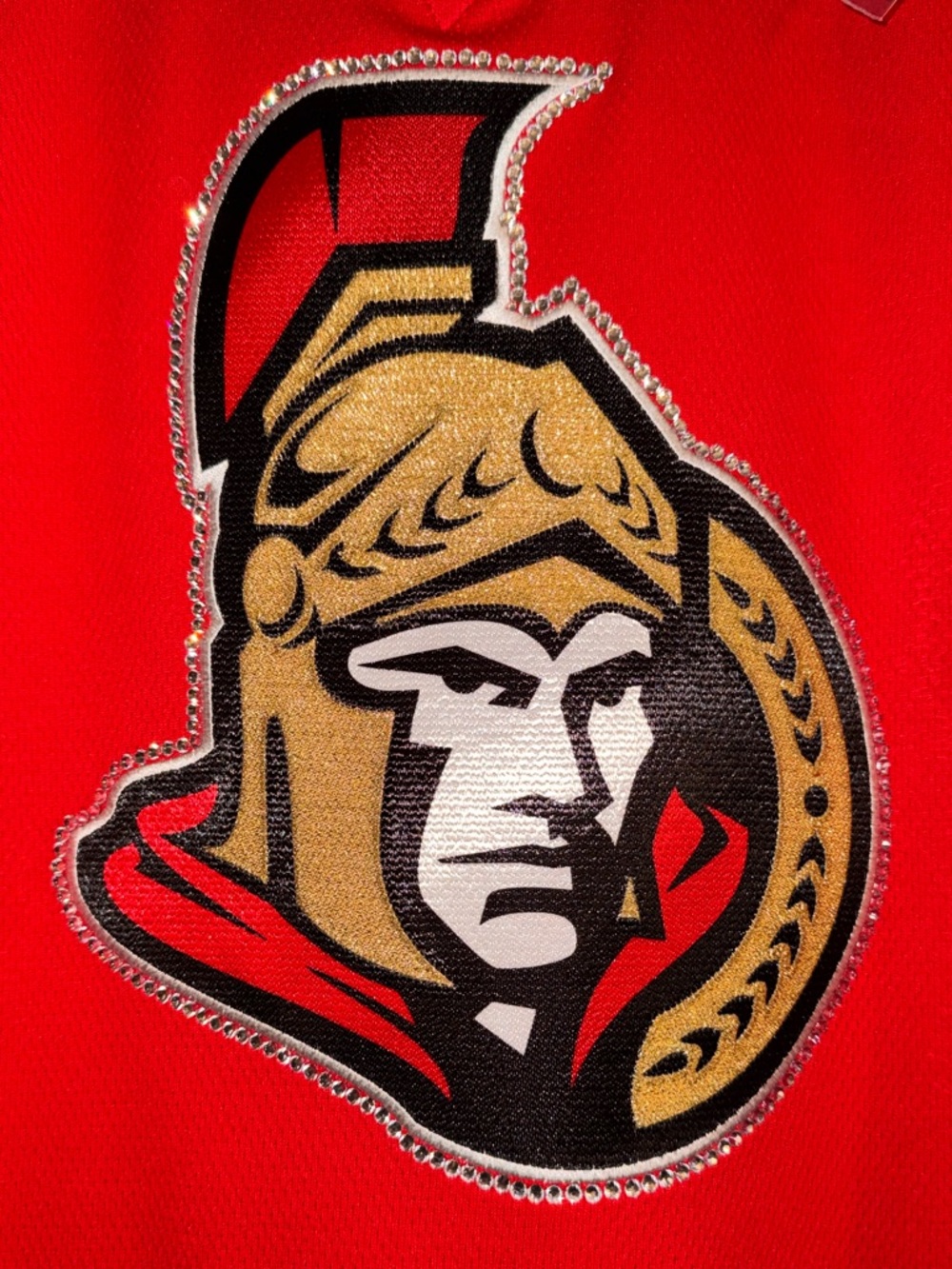 NWT ladies fanatics Ottawa Senators Jersey, sz Lg with rhinestone embellishments